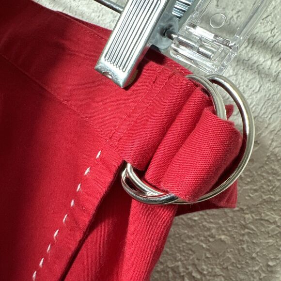 Red Wrap Skirt Vintage Midi Skirts Women's Stretchy Elastic Button Size 12 - Picture 6 of 12
